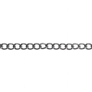 5 Meter Spool 3x2mm Curb Link Gunmetal / Hematite Chain