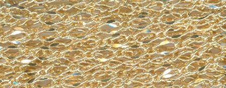 1 Meter of 6x4mm Hammered Link Gold Plated Chain