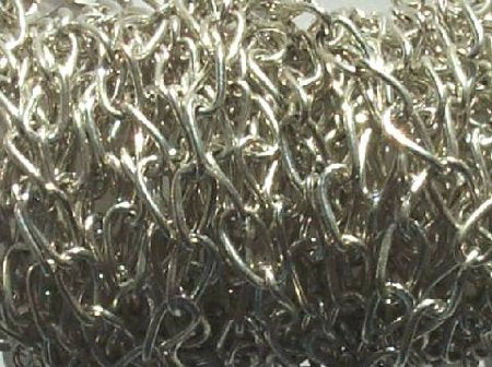1 Meter of 7x4mm Rhodium / Nickel Chain