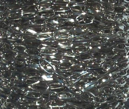 1 Meter of 9.5x5mm Cable Rhodium Chain