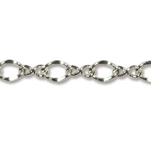 1 Foot of 6x4mm with 2x2mm Link Silver Plate Chain