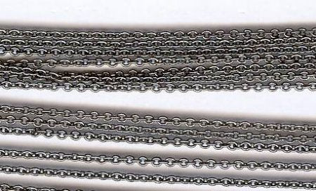 1 Meter of 1mm Gunmetal Extra Fine Chain