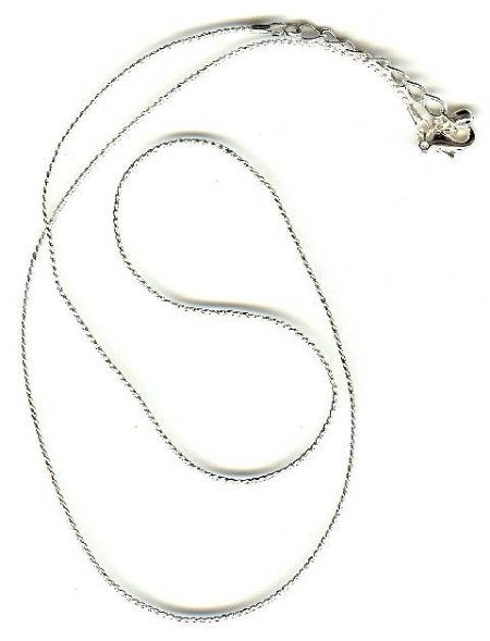 1 18 inch .9mm Silver Plated Serpentine Chain with Extension