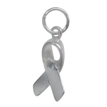 1, 14x8mm Sterling Silver Ribbon Pendant