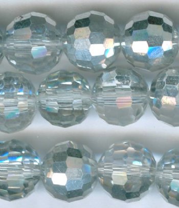 27 8mm Faceted Round Crystal Silver Lustre Chinese Crystal Beads