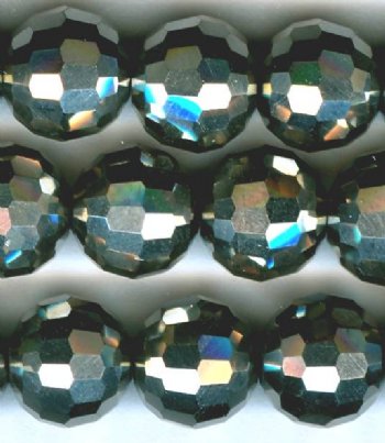 27 8mm Faceted Round Metallic Silver Chinese Crystal Beads
