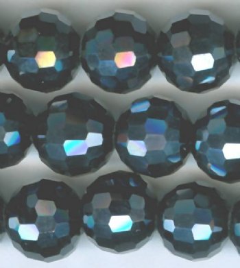 27 8mm Faceted Round Metallic Hematite Chinese Crystal Beads