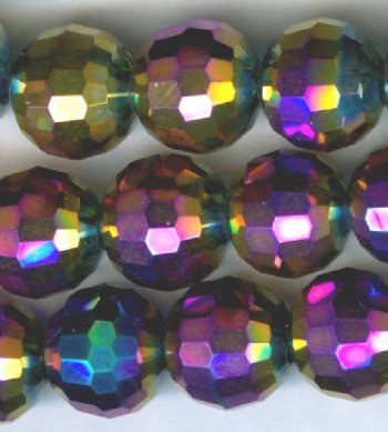 27 8mm Faceted Round Metallic Vitrail Chinese Crystal Beads