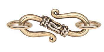5 Sets of 20x10mm Antique Gold Bali-Style S Clasps