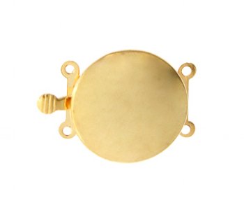 5, 23x18mm Double Strand Plain Round Gold Box Clasps