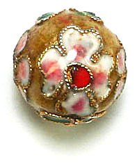 4 14mm Gold Cloisonné Rounds