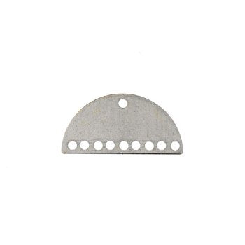 Pack of 2, 21x10mm Half Moon Silver Plated 9 to 1 Hole Connectors