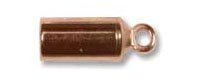 18, 10x4mm Copper Plated Glue On End Caps With Loop