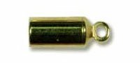 18, 10x4mm Gold Plated Glue On End Caps With Loop