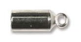 18, 10x4mm Silver Plated Glue On End Caps With Loop
