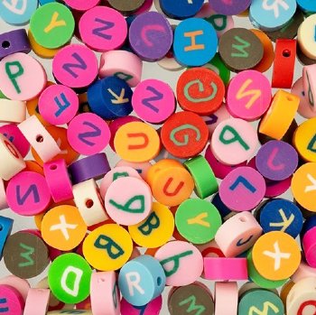 60 pcs of Mixed Alphabet Polymer Clay Beads