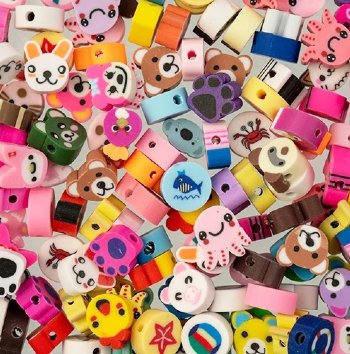 60 pcs of Mixed Animal Shape Polymer Clay Beads
