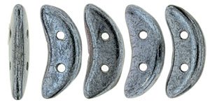 10 Grams 3x10mm Hematite CzechMates Crescent Glass Beads