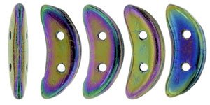 10 Grams 3x10mm Purple Iris CzechMates Crescent Glass Beads