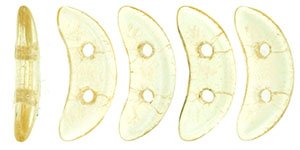 10 Grams 3x10mm Transparent Champagne Lustre CzechMates Crescent Glass Beads