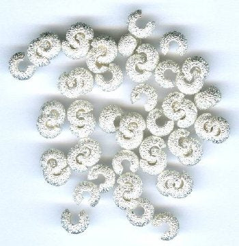 50 4mm Silver Stardust Crimp Covers