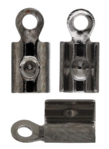 50 7x3mm Small Gunmetal Foldover Crimp Ends