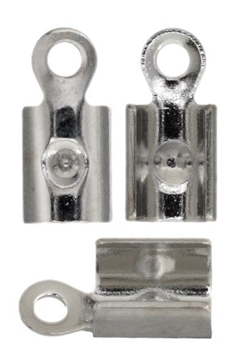 50 7x3mm Small Nickel Foldover Crimp Ends