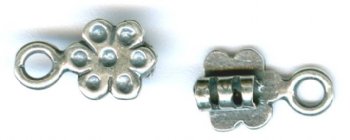 Set of 12x7mm Antique Silver Flower 2mm Hole Cord Ends