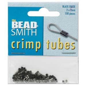 100 2x2mm Black Oxide Crimp Tubes