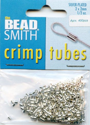 400 2x2mm Bright Silver Crimp Tubes