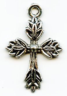 1 22x17mm Antique Silver Leaf Cross Pendant