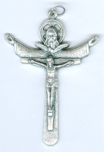 1 55x42mm Holy Trinity Antique Silver Cross