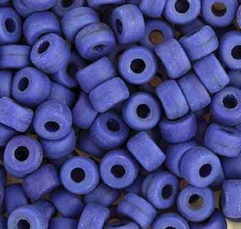 100 4x6mm Matte Opaque Cobalt Glass Crow Beads