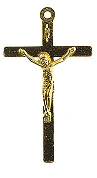1 34x23mm Bright Gold Plate Crucifix