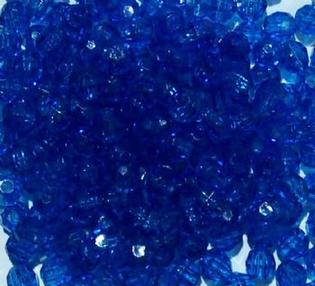 100 4mm Faceted Transparent Sapphire Acrylic Beads