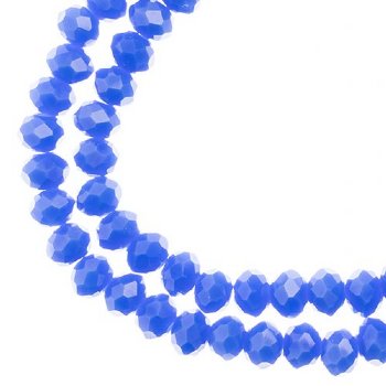 78, 4x6mm Faceted Opaque Dark Sapphire Crystal Lane Donut Rondelle Beads
