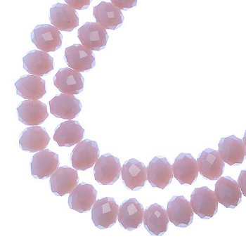 78, 4x6mm Faceted Opaque Mauve Crystal Lane Donut Rondelle Beads