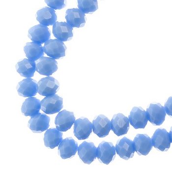 78, 4x6mm Faceted Opaque Periwinkle Crystal Lane Donut Rondelle Beads