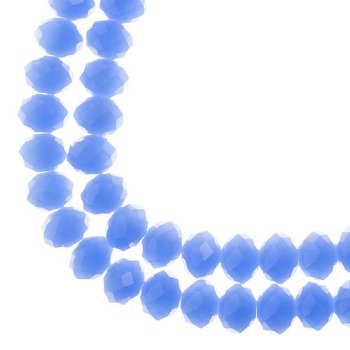 58, 6x8mm Faceted Opaque Dark Periwinkle Crystal Lane Donut Rondelle Beads