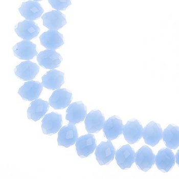 58, 6x8mm Faceted Opaque Light Periwinkle Crystal Lane Donut Rondelle Beads