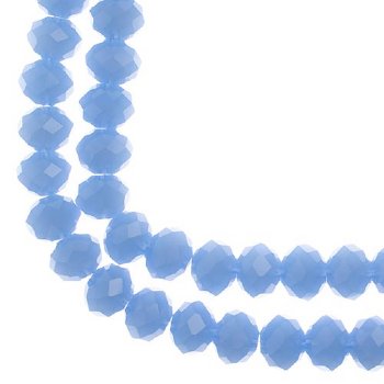 46, 8x10mm Faceted Opaque Dark Periwinkle Crystal Lane Donut Rondelle Beads