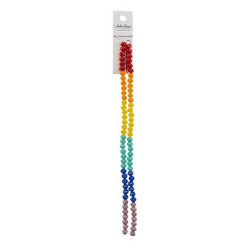 78, 4x6mm Faceted Opaque Rainbow Mix Crystal Lane Donut Rondelle Beads
