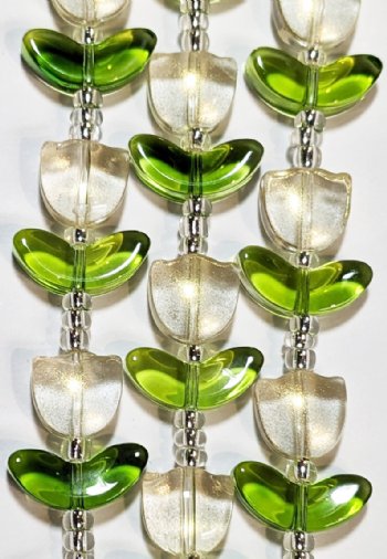 7 Inch Strand Crystal Lane 16x14mm Crystal Golden Lustre Tulip Bead Sets