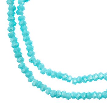 246, 1.5x2.5mm Faceted Opaque Blue Crystal Lane Donut Rondelle Beads