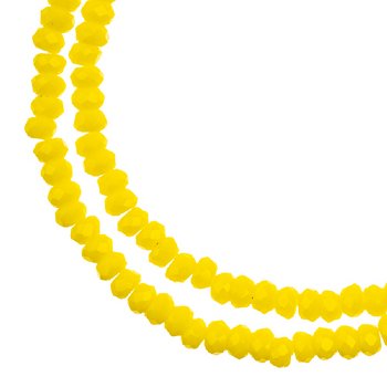 246, 1.5x2.5mm Faceted Opaque Yellow Crystal Lane Donut Rondelle Beads