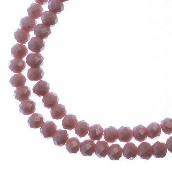 110, 3x4mm Faceted Opaque Purple Crystal Lane Donut Rondelle Beads