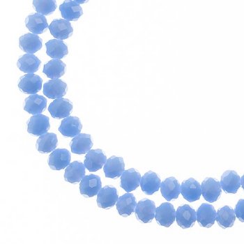 110, 3x4mm Faceted Opaque Periwinkle Crystal Lane Donut Rondelle Beads