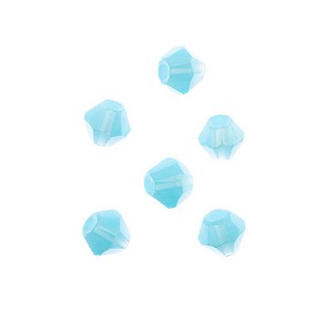 96, 4mm Faceted Opaque Blue Crystal Lane Bicone Beads