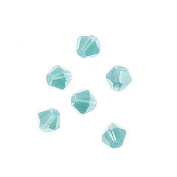 96, 4mm Faceted Opaque Turquoise Blue Crystal Lane Bicone Beads