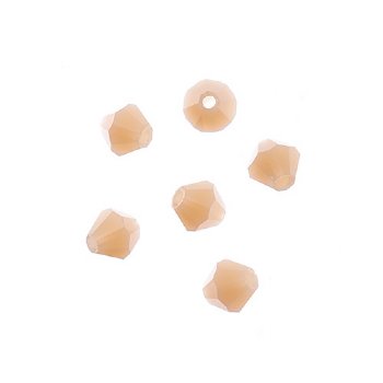 96, 4mm Faceted Opaque Cream Crystal Lane Bicone Beads
